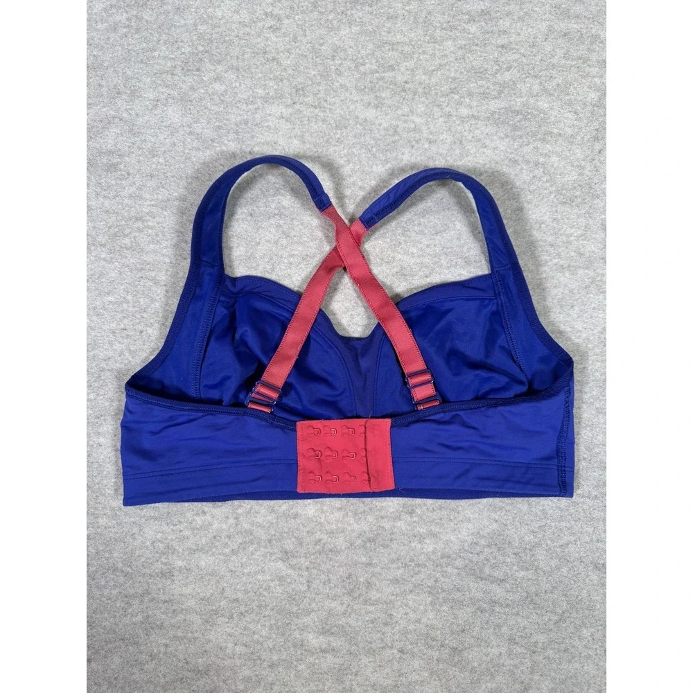 Lululemon Sports Bra Womens 34DD Blue High Support Crossback Underwire Yoga Gym